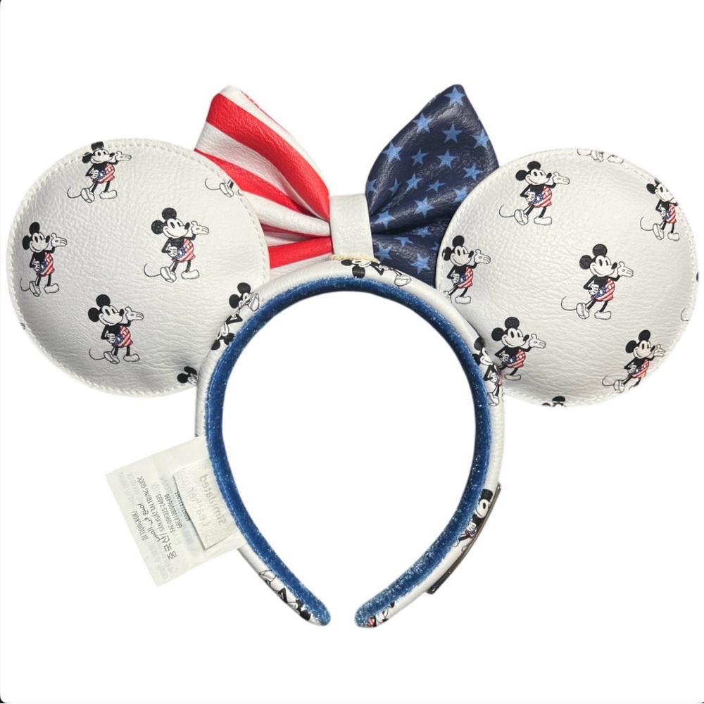 Disney Parks Loungefly Mickey Mouse Americana 4th July Bow Ear Headband - Picture 5 of 6